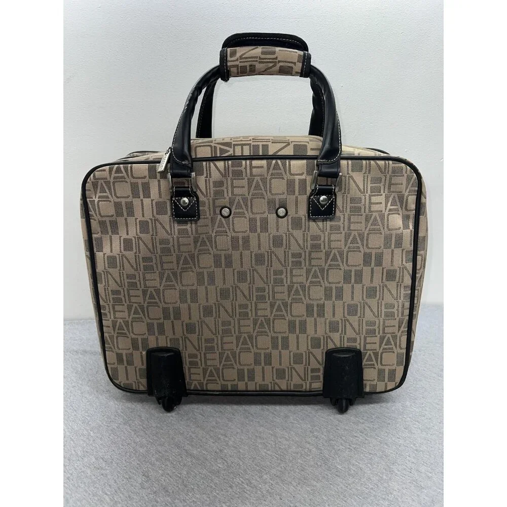 Kenneth Cole Reaction Beige 17" Under seat Rolling Carry On Laptop Bag Wheels - Picture 4 of 16